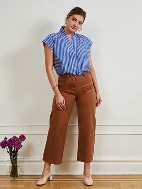 LOUP SIMONE WIDE CROP PANTS size small
